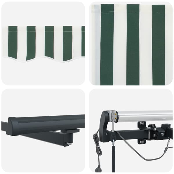 Markis tyg med Grön och Vit 450 × 350 cm Polyester