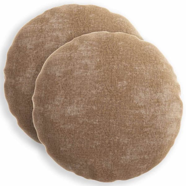 Kuddöverdrag 2 st HEERLEN Brun Ø 50 cm Chenilletyg