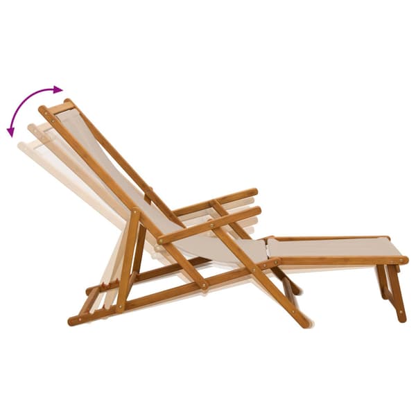 Hopfällbar solstol Massiv Eukalyptus Trä Beige