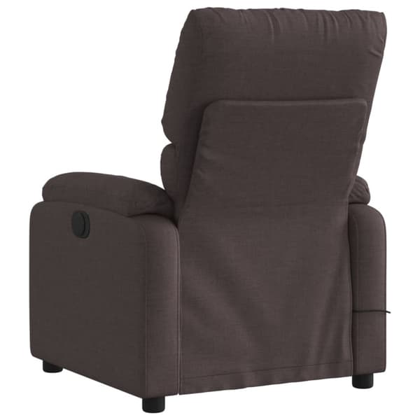 Elektrisk massagefåtölj mörkbrun tyg