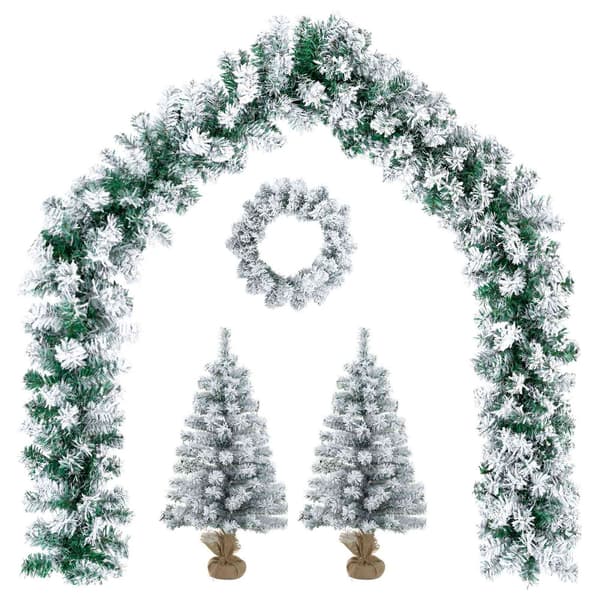 Mini-julgransset 45 cm PVC Grön och Vit