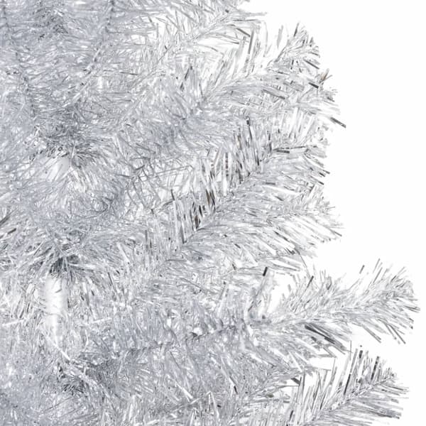 Belyst plastgran med kulor silver 120 cm PET