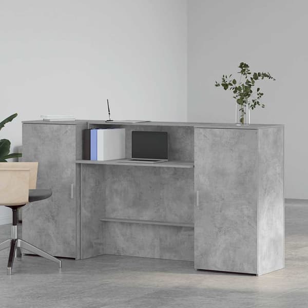 Receptionsdisk betonggrå 200x50x103,5 cm konstruerat trä