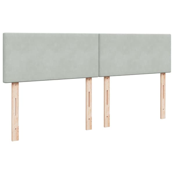 Ramsäng med madrass ljusgrå 200x200 cm sammet