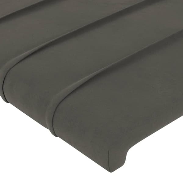 Sänggavel LED mörkgrå 80x5x118/128 cm sammet