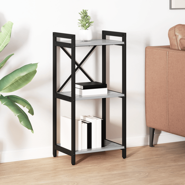 Hyllsystem Grå sonoma 40 x 30 x 85 cm Konstruerat trä