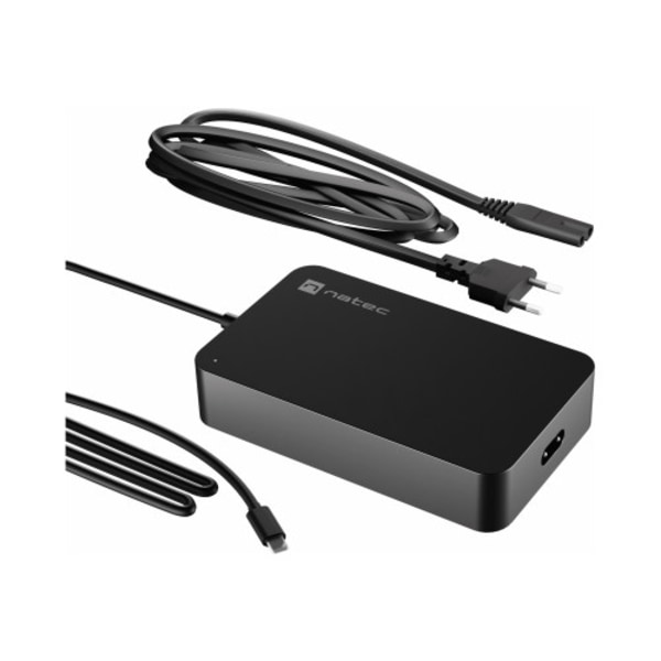 Natec GRAYLING - USB-C strömadapter - 45 Watt Svart