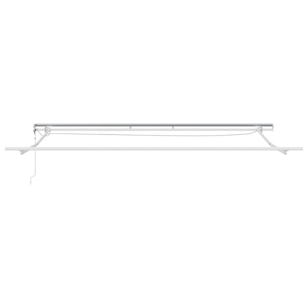 Utfällbar markis Grön och Vit 500 × 350 cm Polyester och metall
