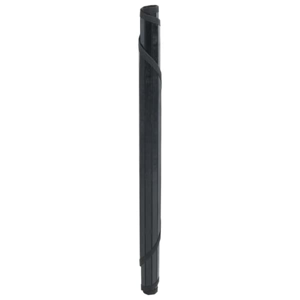Matta rund svart 80 cm bambu