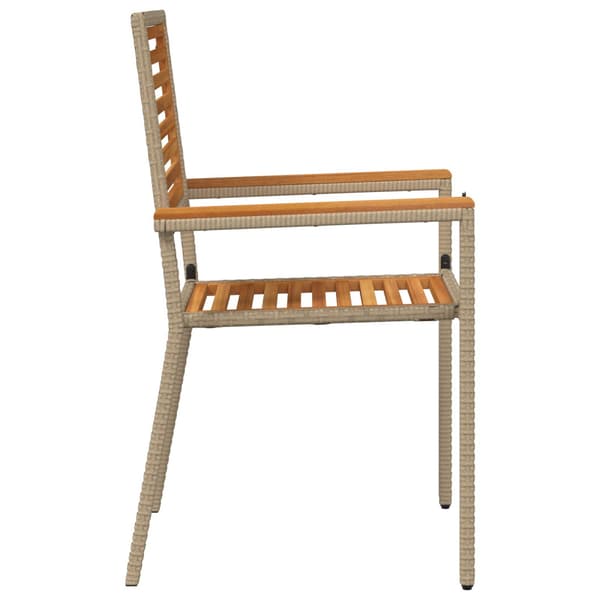 Trädgårds stapelbara stolar 2 pcs Brun och beige