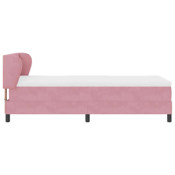 Bäddfjäder med huvudgavel Rosa 100 x 200 cm Sammet