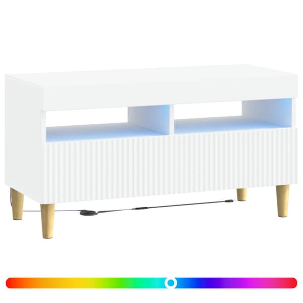 LED TV-skåp Vit Konstruerat trä
