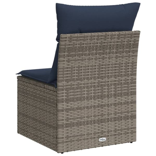 Trädgårdsoffa med kudde Grå 55 x 62 x 69 cm Poly rattan
