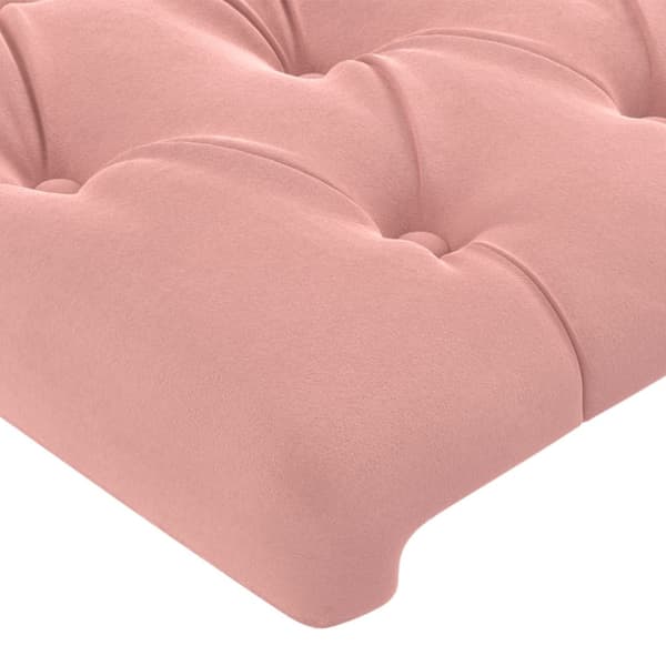 Sänggavel rosa 80x7x78/88 cm sammet