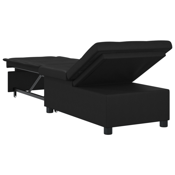Pull Out Sofa Bed Svart 194 x 67 x 82 cm Mikrofiber