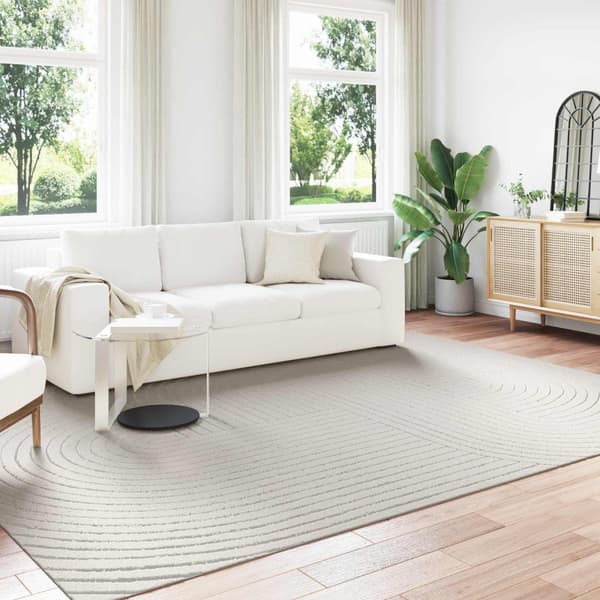 Områdesmattor Rektangulär PALMERAS Kräm 280 x 200 cm Polyester