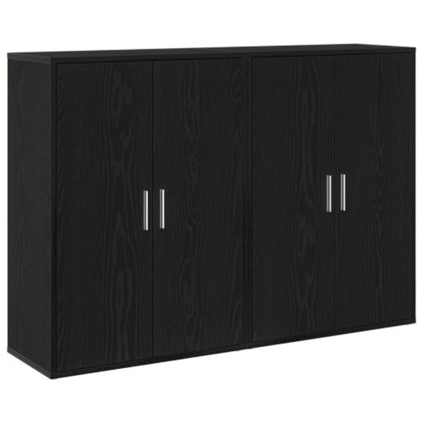 Skåp 2 st Svart Ek 60x31x84 cm Konstruerat trä