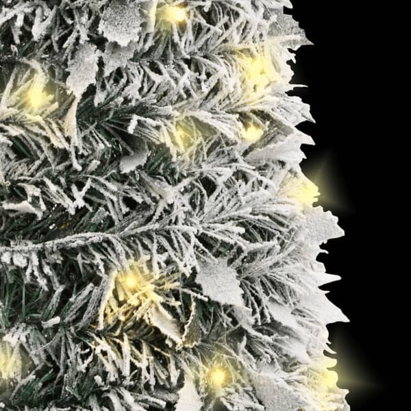 Plastgran pop-up med snö 150 LED 180 cm