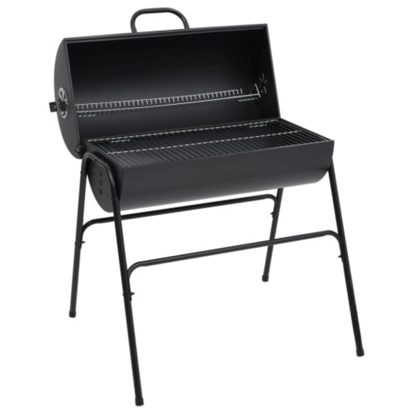 Grilltunna med 2 grillgaller svart 80x95x90 cm stål Svart