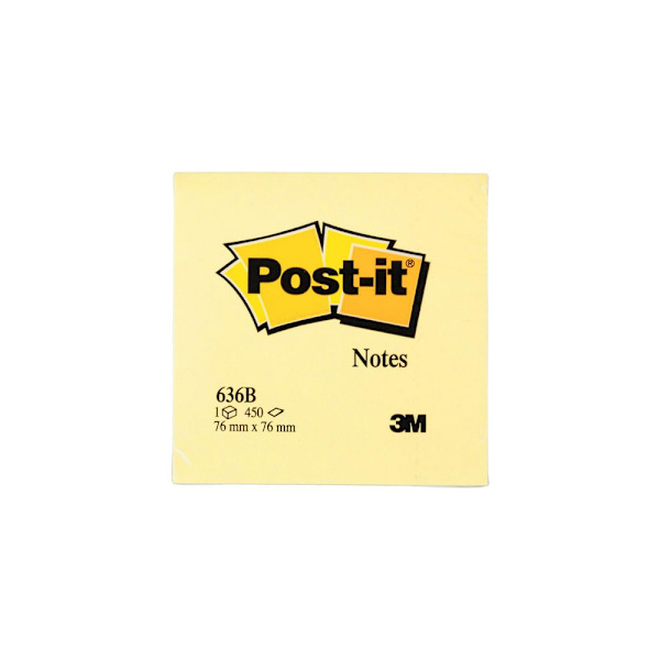 Notes POST-IT kub 2028 76x76 mm gul