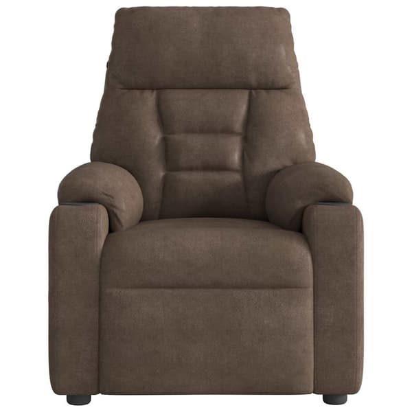 Massagefåtölj brun mikrofibertyg