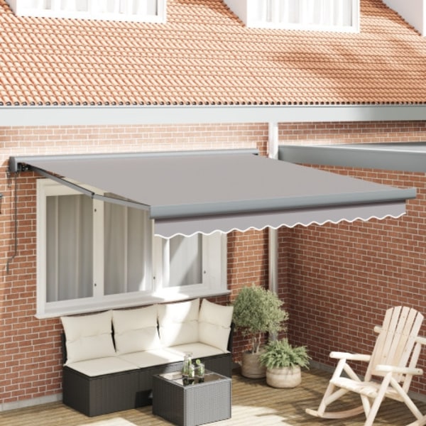 Automatisk Utdragbar Markis Ljusgrå 350x250 cm