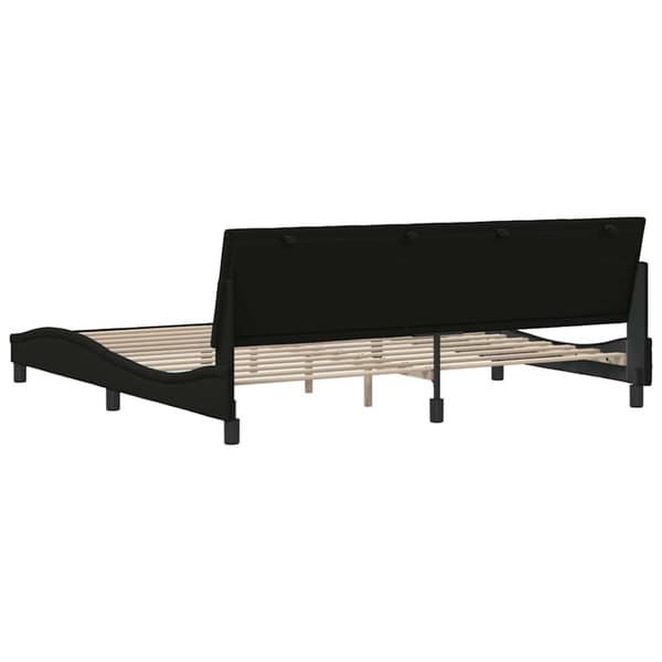 Bed Frame without Mattress "Hanko" Black 200x200 cm Fabric