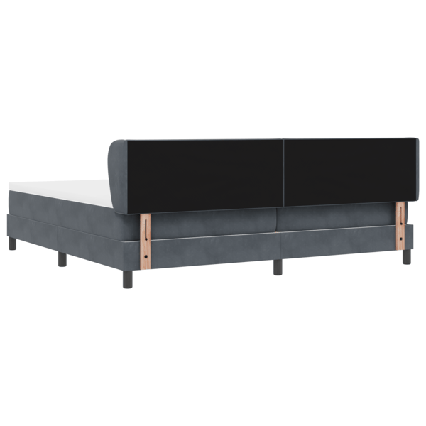 Bäddfjäder med huvudgavel Mörkgrå 200 x 200 cm Sammet