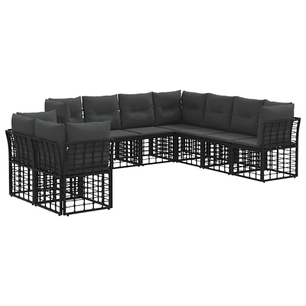 Utomhussoffset Svart Polyester