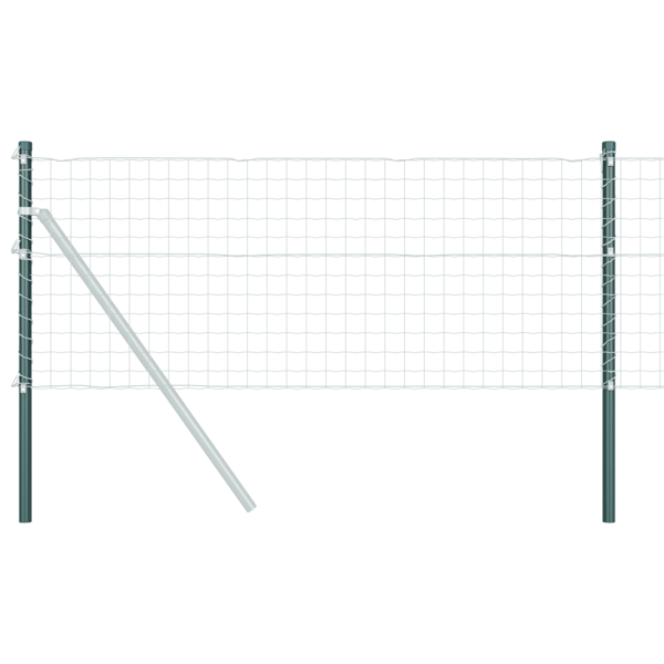 Stängselstolpe 2 pcs Grön 80 cm Pulverlackerad stål