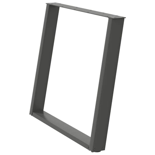 Matbordsben U-formade 2 st antracit 100x(72-73) cm stål