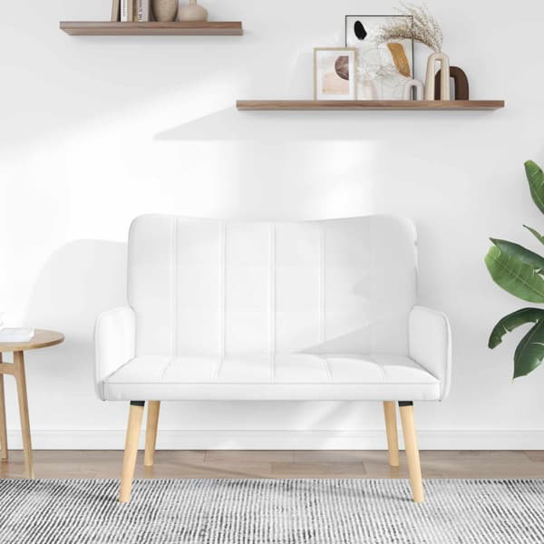 Tvåsitssoffa Vit 115 x 61 x 87 cm tyg