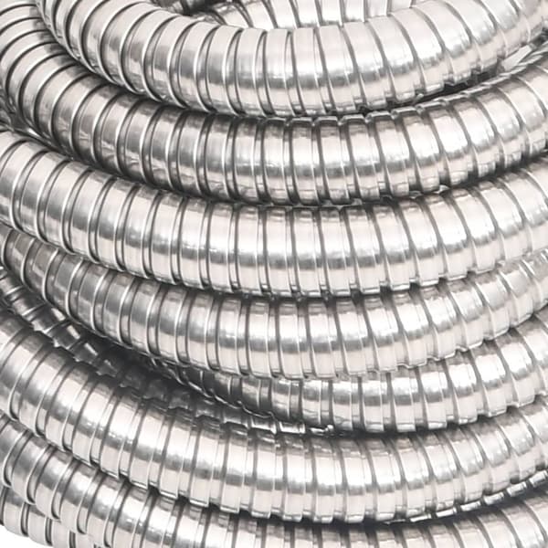 Slang med sprutmunstycke silver 0,6" 7,5 m rostfritt stål