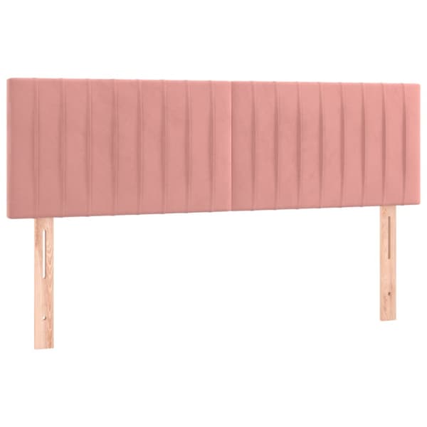 Ramsäng med madrass rosa 140x200 cm sammet