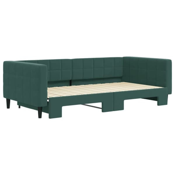 Dagbädd utdragbar mörkgrön 100x200 cm sammet