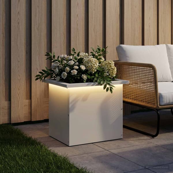 Odlingslåda med LED Vit 30 x 40 x 30 cm Stål