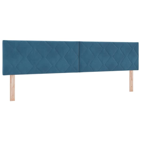 Boxspring säng med madrass och LED Blå 200 x 200 cm Sammet