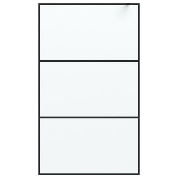 Duschvägg svart 115x195 cm halvfrostat ESG-glas