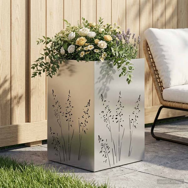 Trädgårdsplanterare Silver 50 x 50 x 75 cm Rostfritt stål