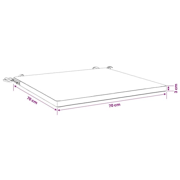 1-delad Sittdyna SOEST 100% Polyester Vinröd 70 x 70 x 3 cm