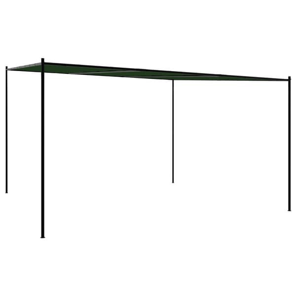 Paviljong 4 x 3,98 x 2,67 m Grön Polyester och Stål