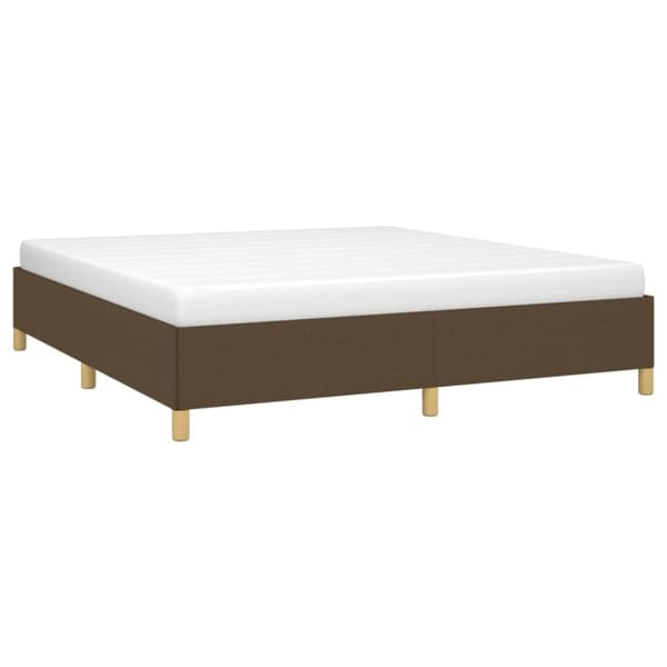 Boxspring-sängram mörkbrun 180x200 cm tyg