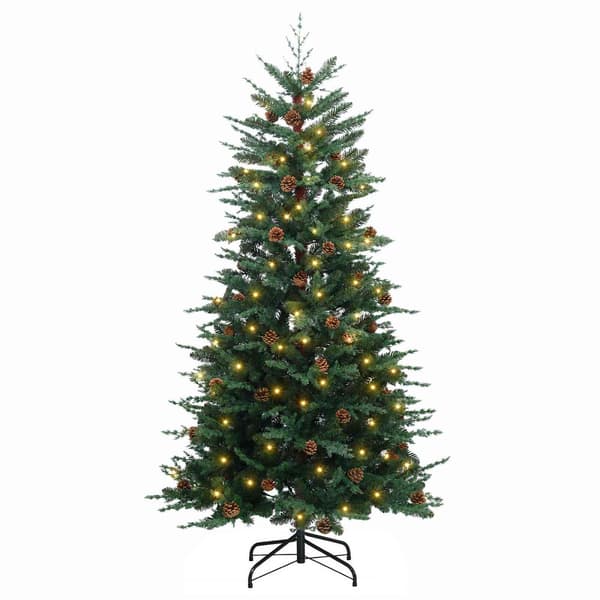 Plast Hingad Julgran 150 cm 150 LED-lampor Varmvit PE & PVC