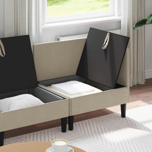 Möbelset för vardagsrummet 4 pcs Sand Tyg