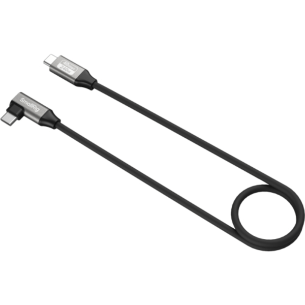 SmallRig 5076 USB-C Data Cable (Straight to Angled, 60cm (40Gbps + 240W + 8K)