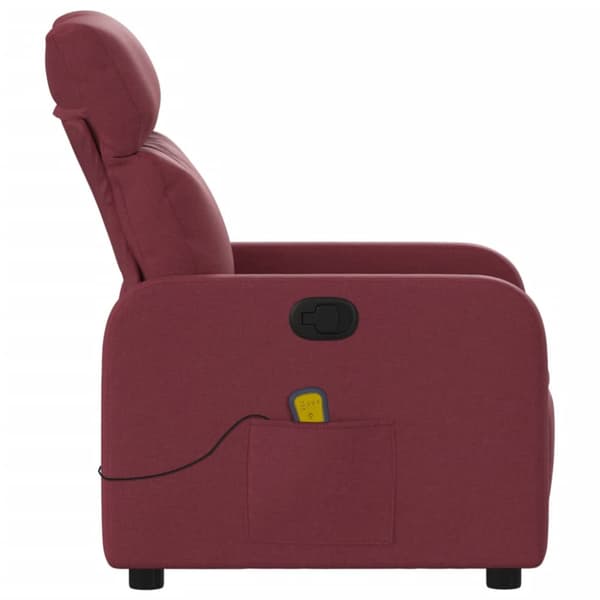 Massagefåtölj vinröd tyg