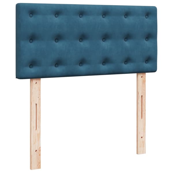 Ramsäng med madrass blå 90x200 cm sammet