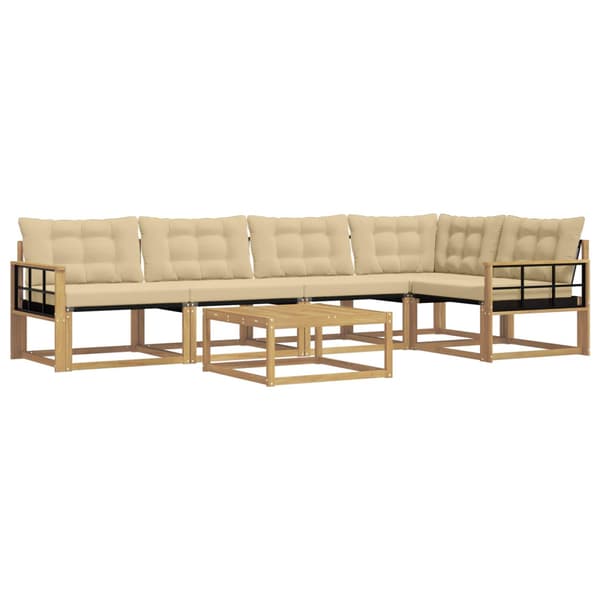 Utomhussoffset 6 pcs Vit och Beige 79 x 79 x 37 cm