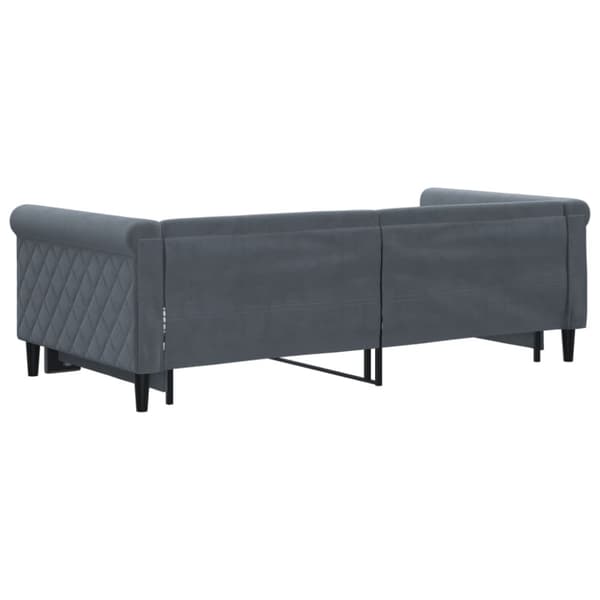 Dagbädd utdragbar mörkgrå 90x190 cm sammet