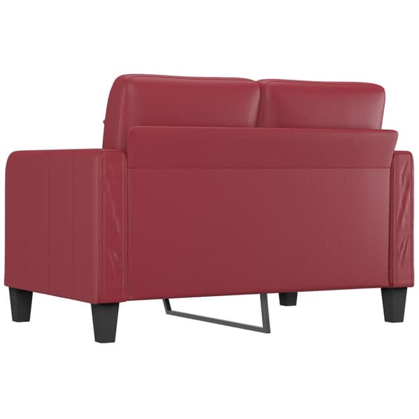 2-sitssoffa vinröd 120 cm fuskläder